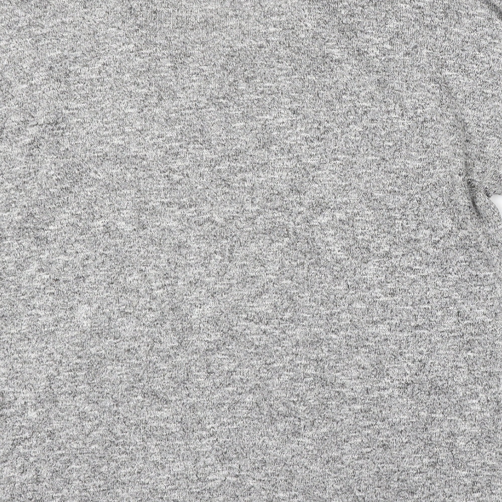 TU Womens Grey V-Neck  Polyester Pullover Jumper Size 12