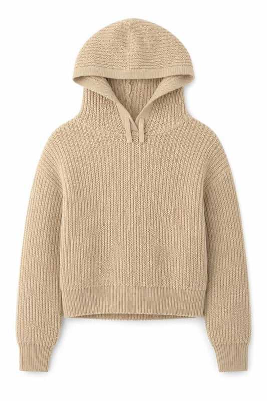 915 Generation Girls Beige  Acrylic Pullover Hoodie Size 12-13 Years