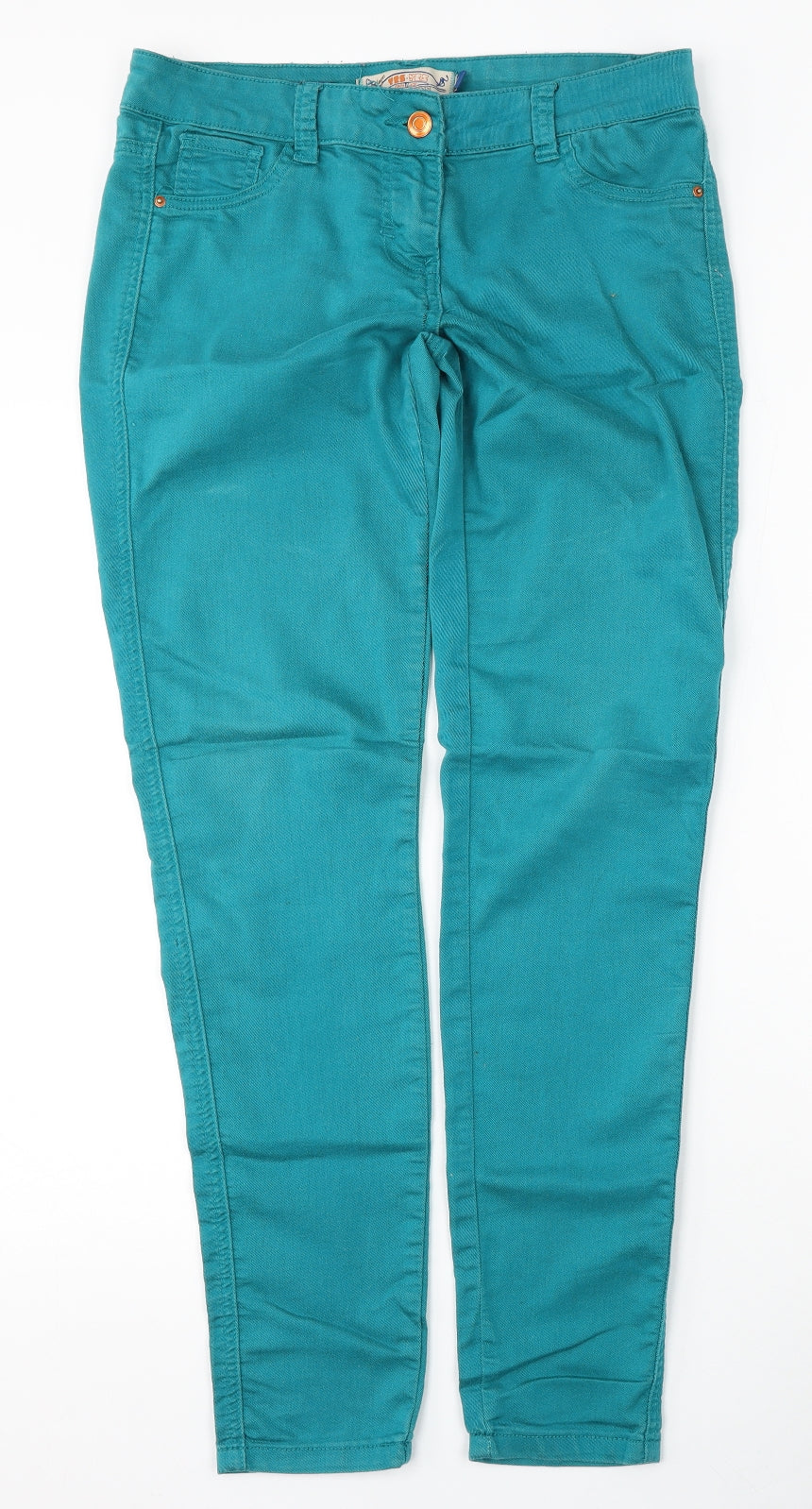 Yes Yes Womens Blue  Cotton Skinny Jeans Size 10 L32 in Regular Button