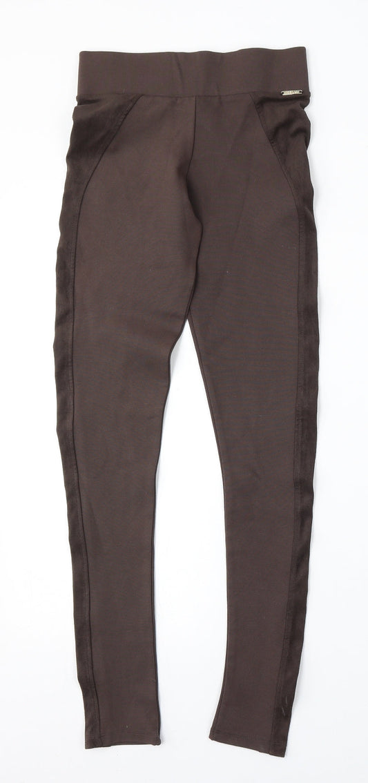Mobilize Womens Brown  Viscose Jogger Trousers Size 24 L29 in Regular