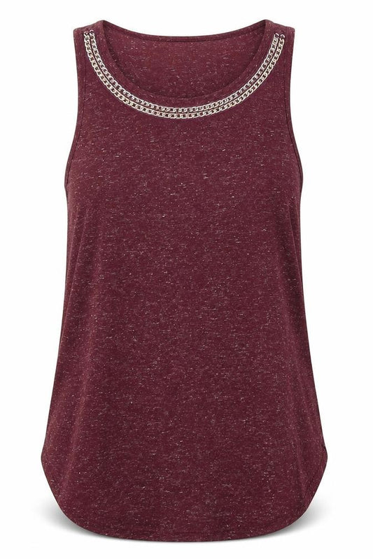 Atmosphere Womens Purple  Polyester Basic Tank Size 6 Round Neck