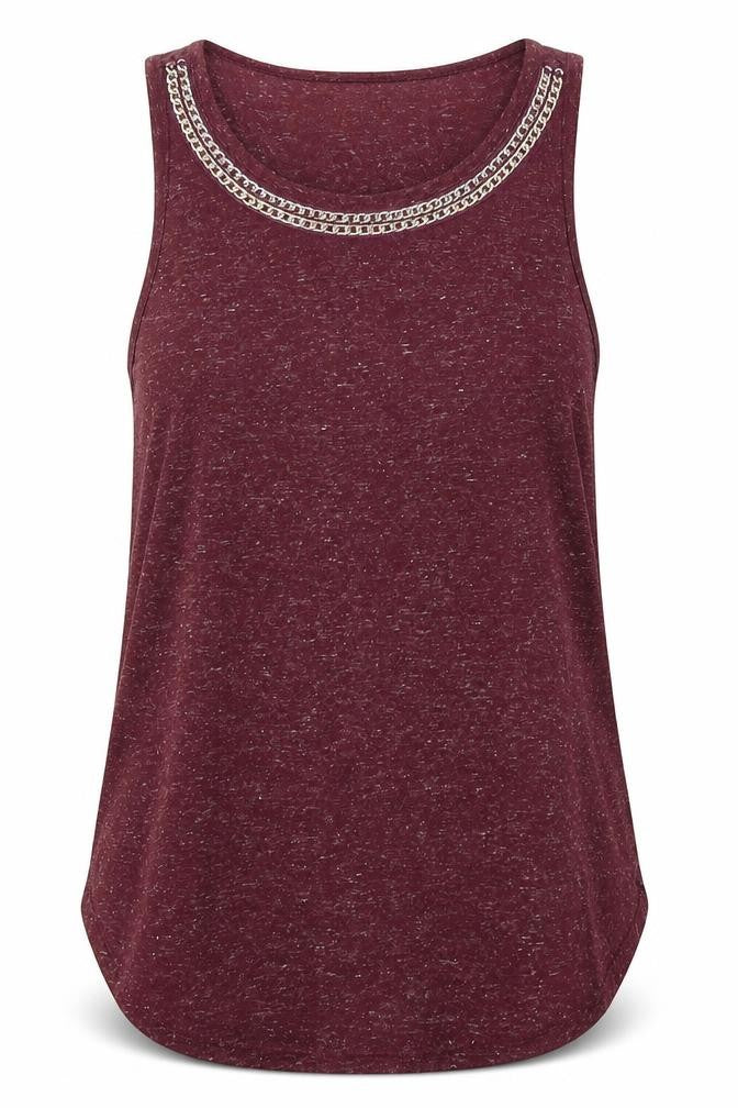 Atmosphere Womens Purple  Polyester Basic Tank Size 6 Round Neck
