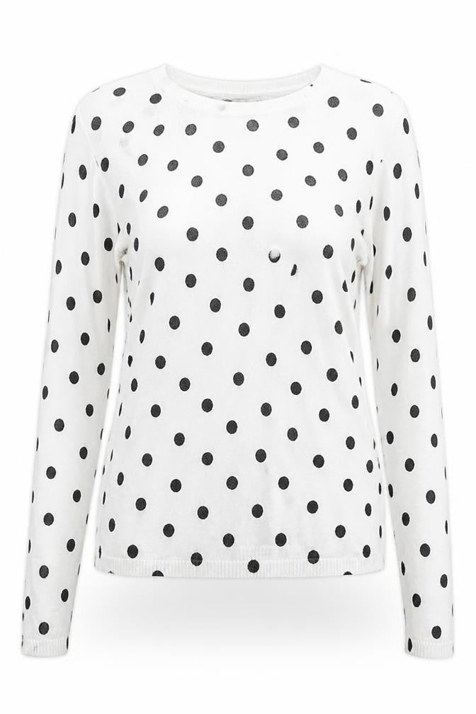 ASOS Womens White Round Neck Geometric Polyester Pullover Jumper Size M