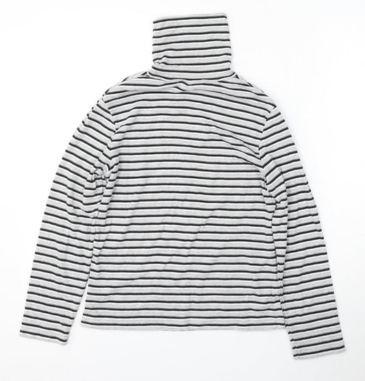 Poppy Womens Multicoloured Mock Neck Striped Polyester Pullover Jumper Size 12