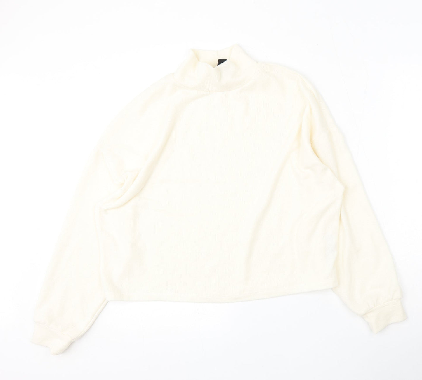 New Look Womens Beige Mock Neck  Polyester Pullover Jumper Size S