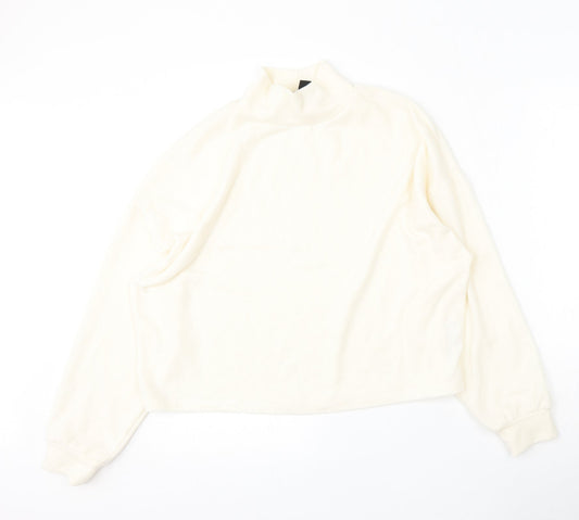 New Look Womens Beige Mock Neck  Polyester Pullover Jumper Size S