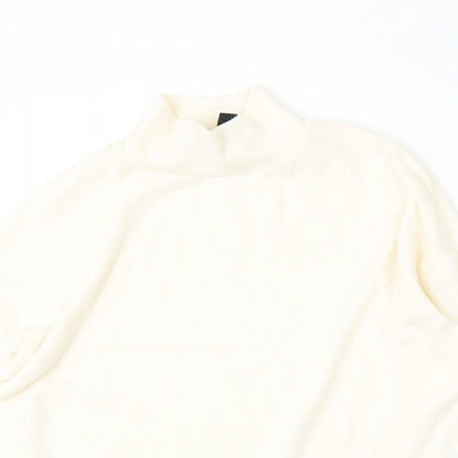 New Look Womens Beige Mock Neck  Polyester Pullover Jumper Size S
