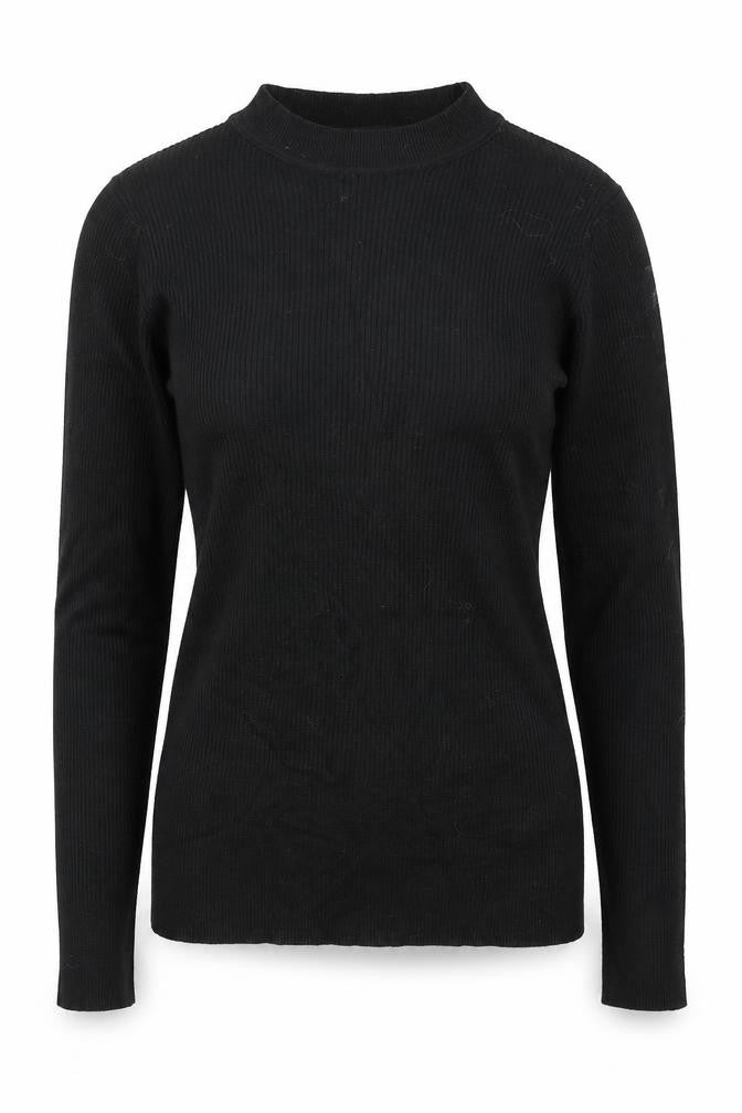 Marks & Spencer Womens Black Round Neck  Viscose Pullover Jumper Size 8
