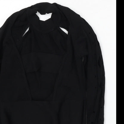 River Island Womens Black Round Neck  Viscose Pullover Jumper Size 10