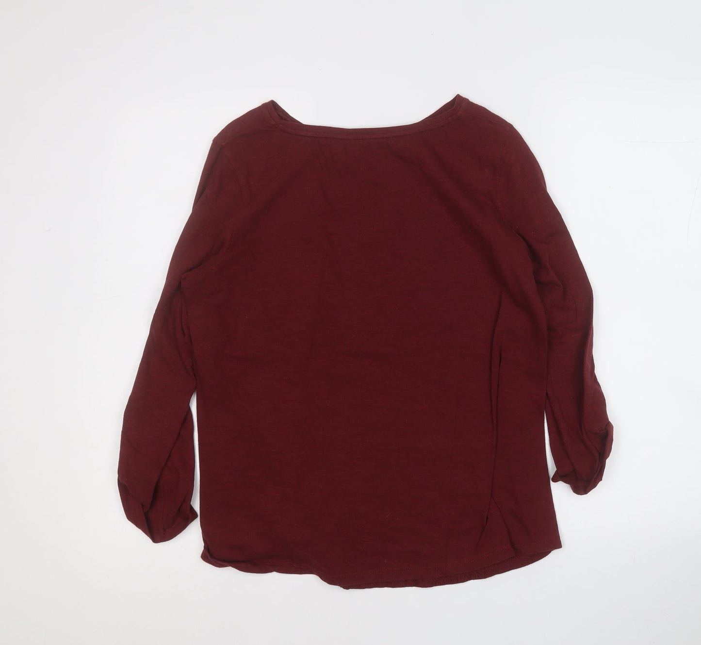 Dunnes Stores Womens Red Round Neck  Cotton Pullover Jumper Size 12