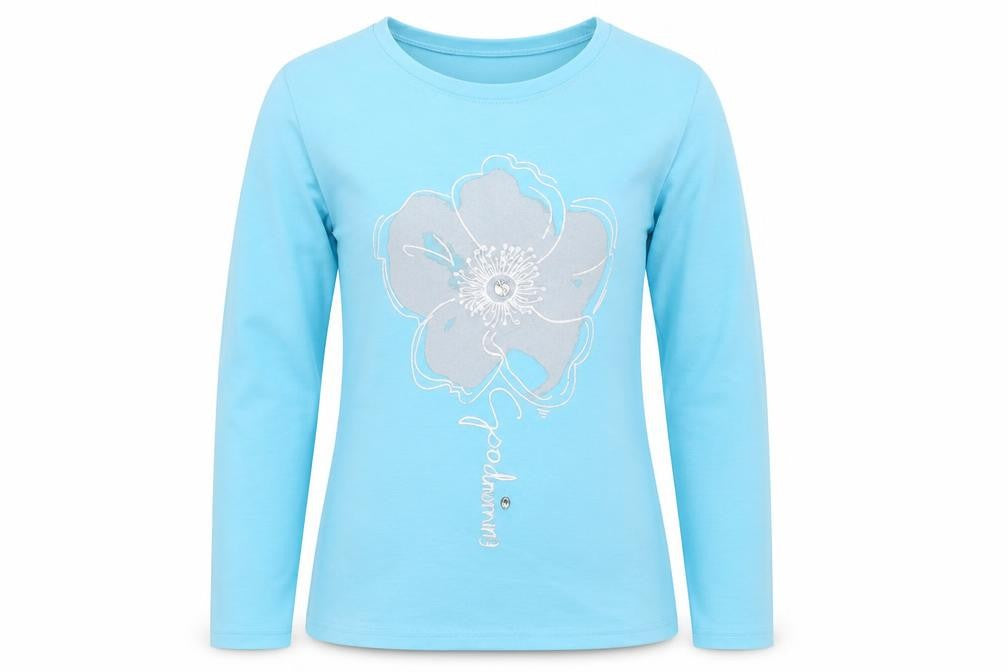 Sheilay Womens Blue Round Neck  Polyester Pullover Jumper Size M