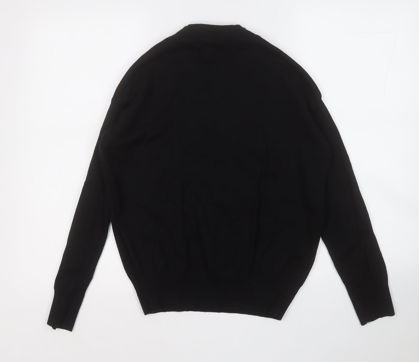 Papaya Womens Black Mock Neck  Cotton Pullover Jumper Size S   - More Self Love