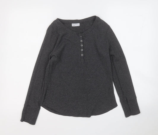 Papaya Womens Grey Round Neck  Polyester Pullover Jumper Size 10