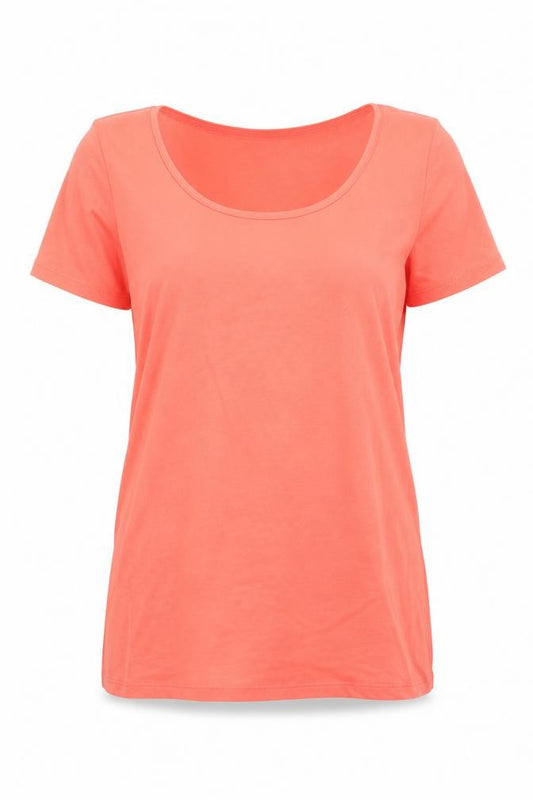 F&F Womens Orange  Acrylic Basic T-Shirt Size 14 Round Neck