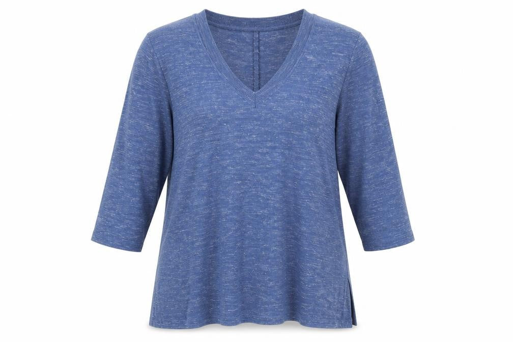 Amaryllis Womens Blue V-Neck  Acrylic Pullover Jumper Size 16