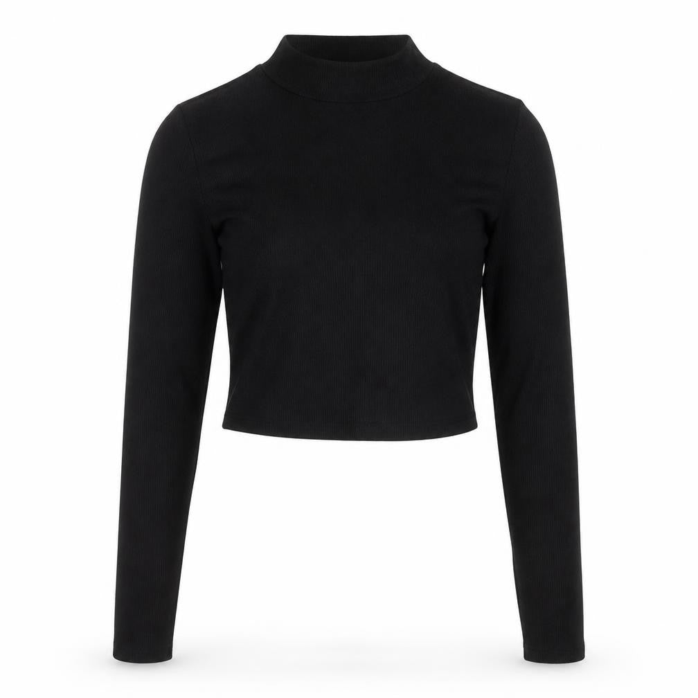 Primark Womens Black Mock Neck  Polyester Pullover Jumper Size 10