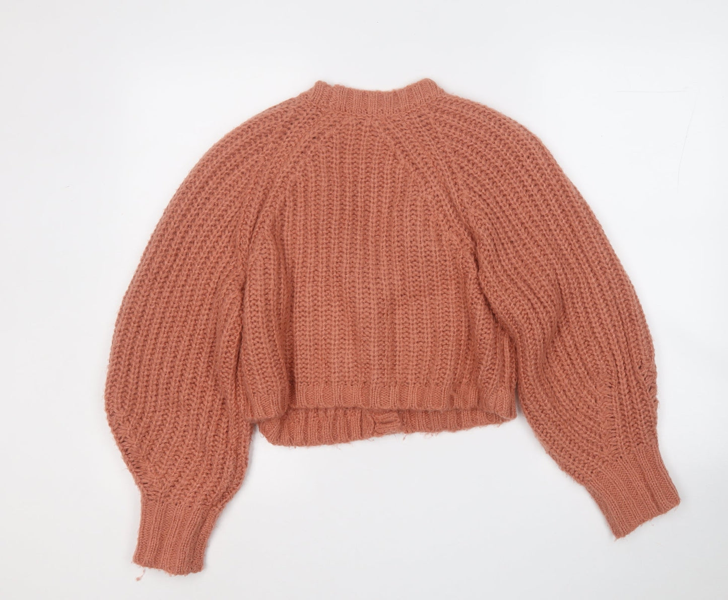 Nakd Womens Orange V-Neck  Acrylic Cardigan Jumper Size XS