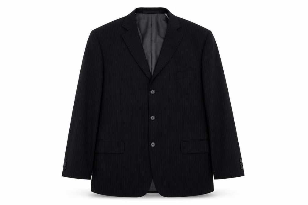 Marks & Spencer Mens Black Striped Polyester Jacket Blazer Size M