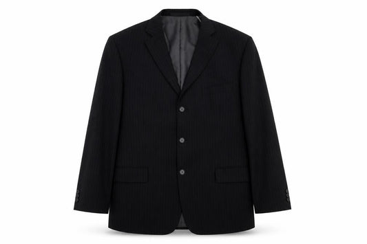 Marks & Spencer Mens Black Striped Polyester Jacket Blazer Size M