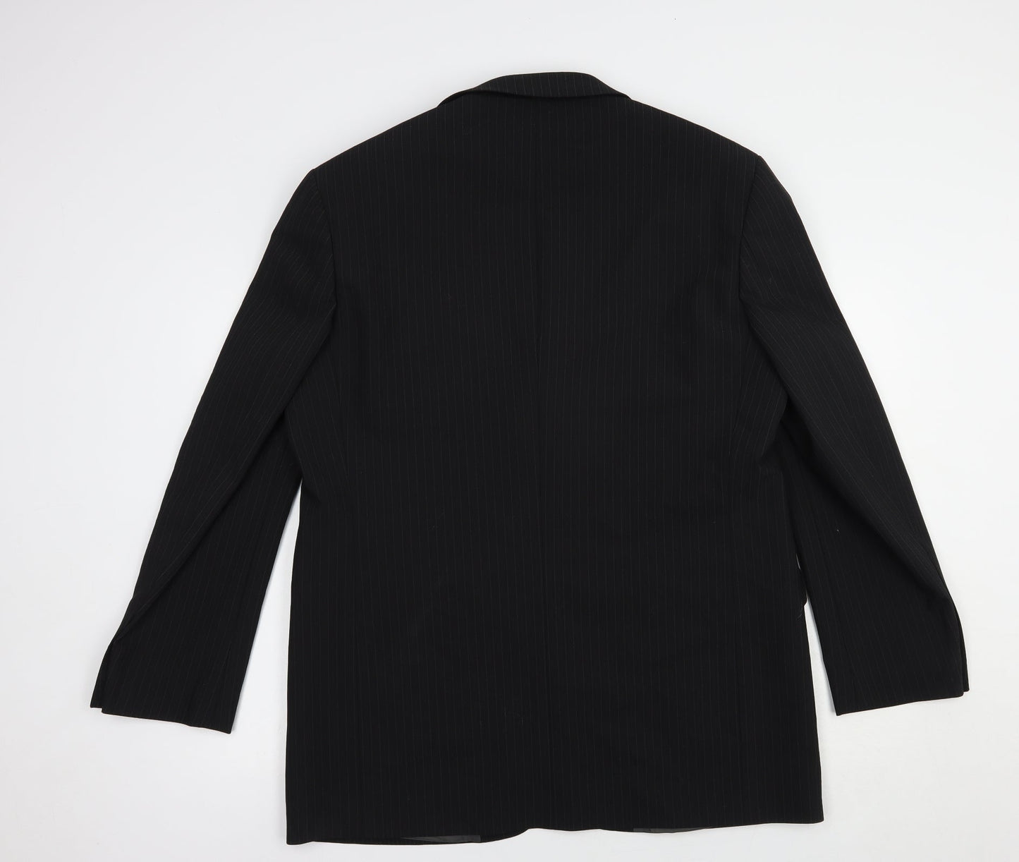 Marks and Spencer Mens Black Striped Polyester Jacket Blazer Size M