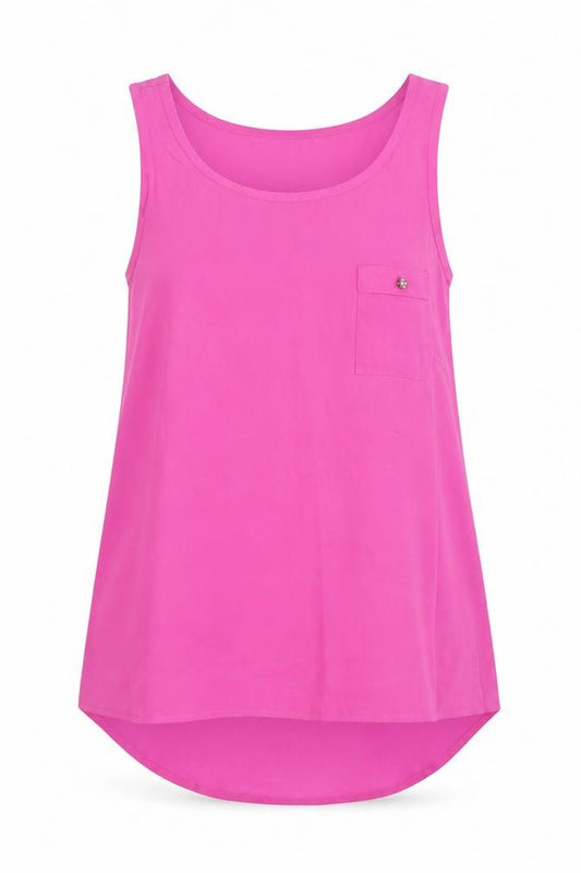 Atmosphere Womens Pink  Polyester Basic Tank Size 8 Scoop Neck