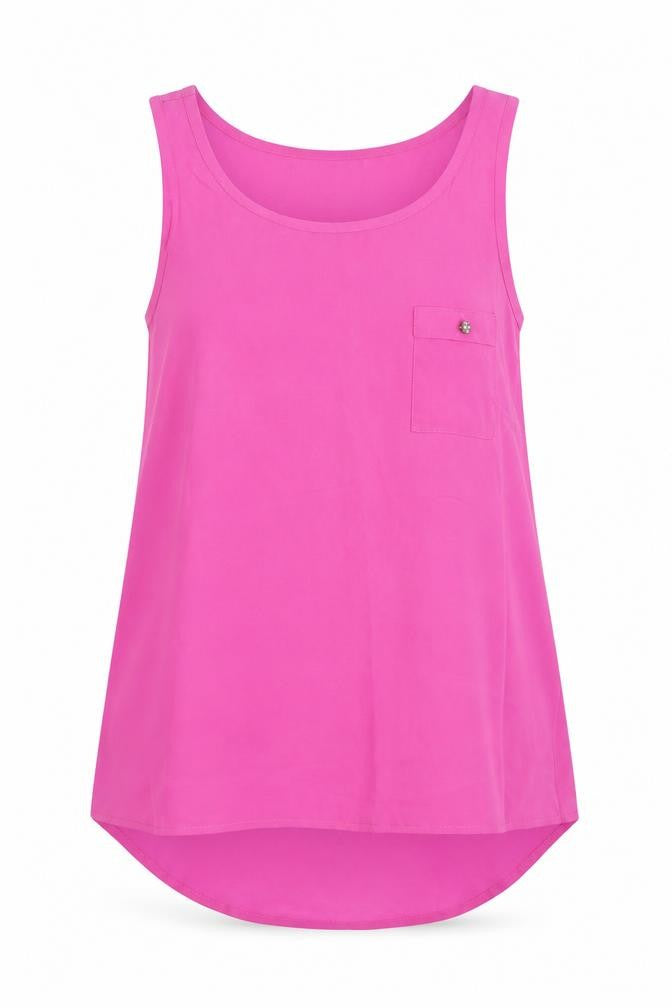 Atmosphere Womens Pink  Polyester Basic Tank Size 8 Scoop Neck
