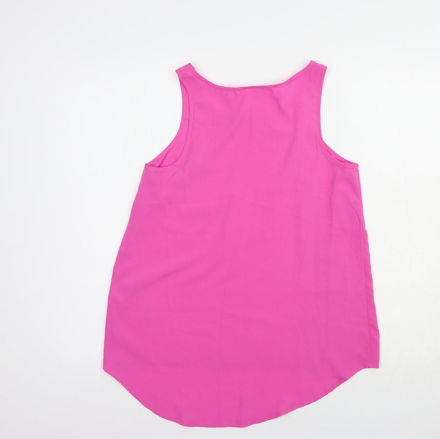 Atmosphere Womens Pink  Polyester Basic Tank Size 8 Scoop Neck