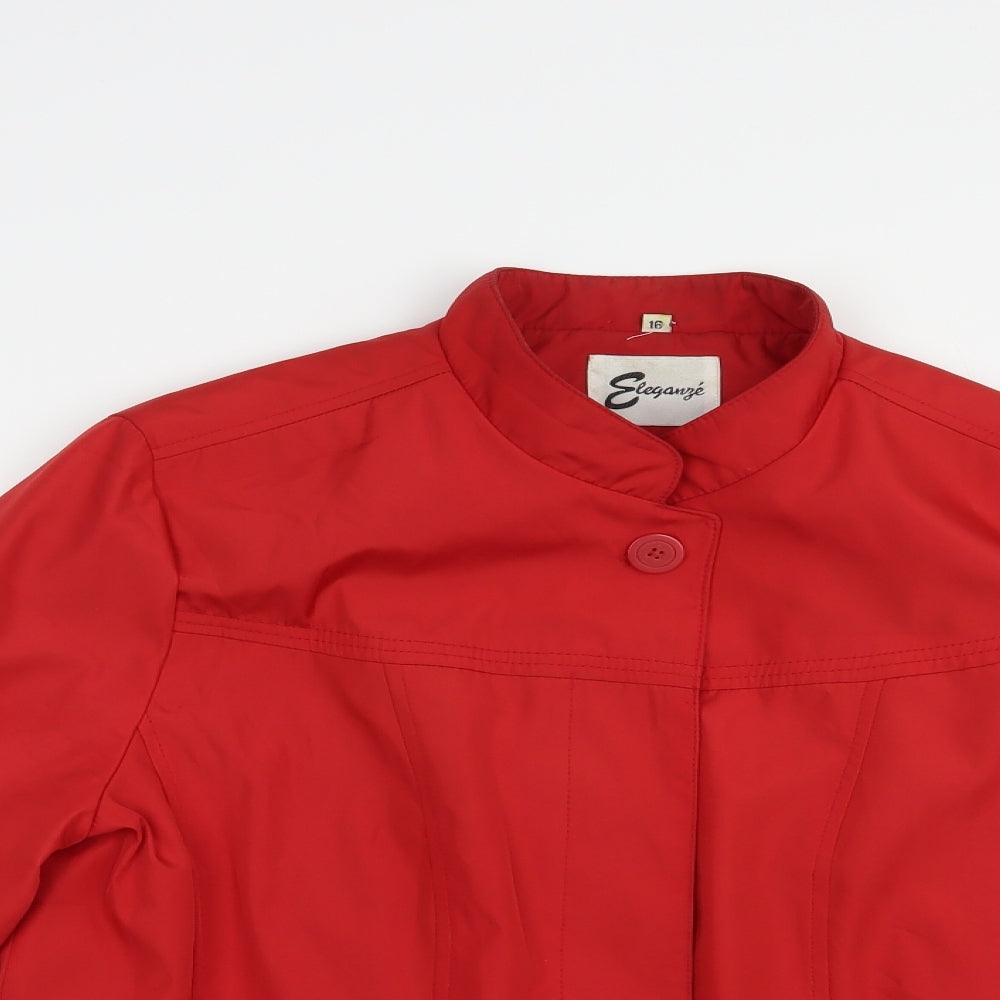 Eleganze Womens Red   Jacket  Size 16  Button