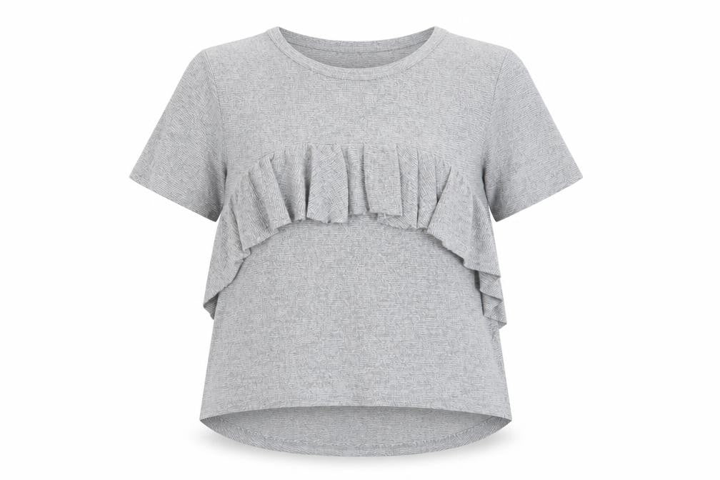 Zara Womens Grey  Polyester Basic Blouse Size S Crew Neck