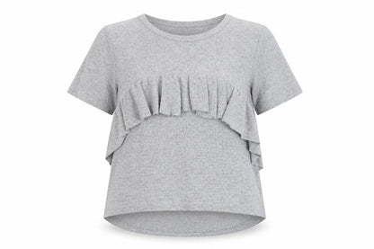 Zara Womens Grey  Polyester Basic Blouse Size S Crew Neck