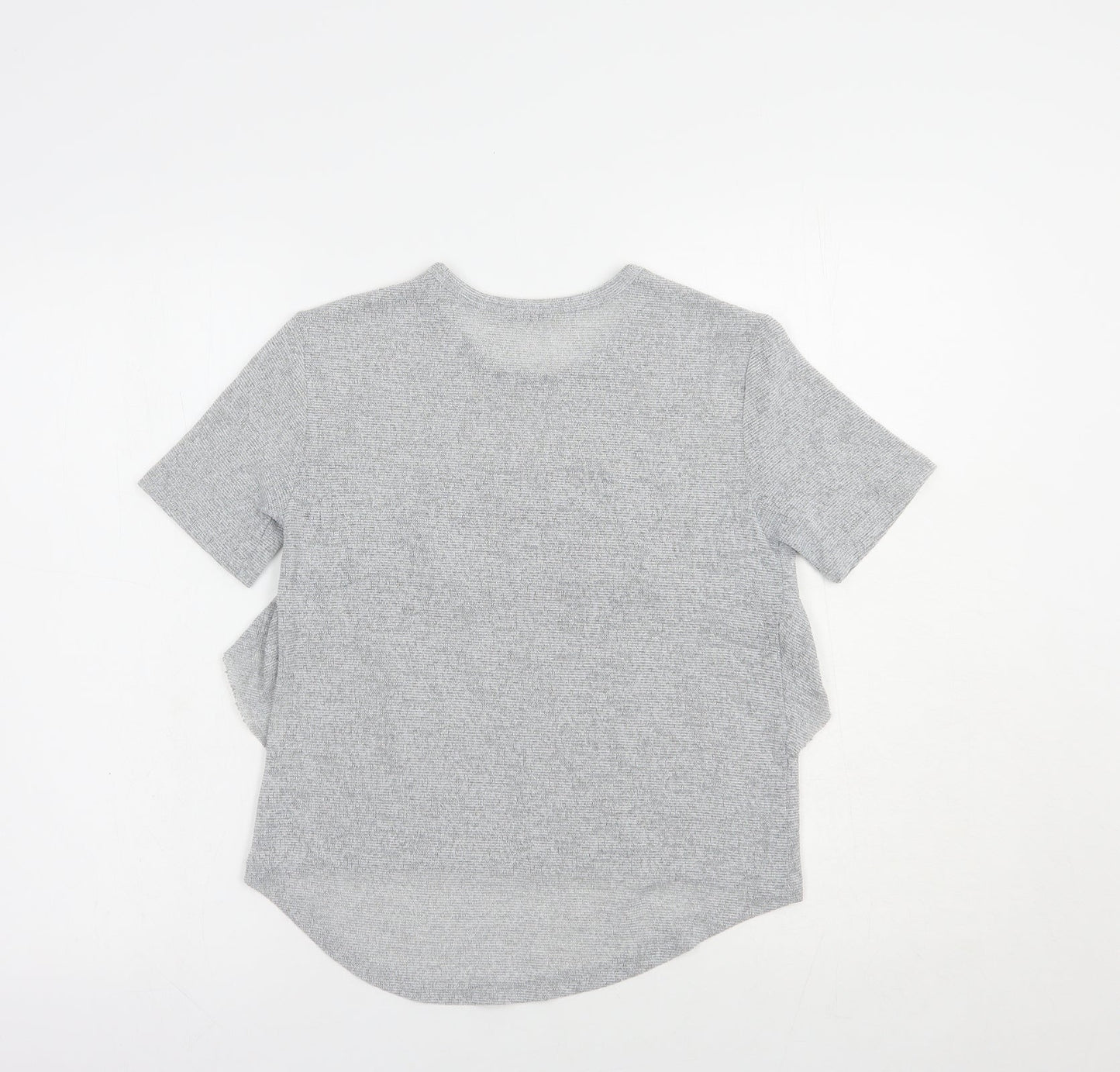 Zara Womens Grey  Polyester Basic Blouse Size S Crew Neck
