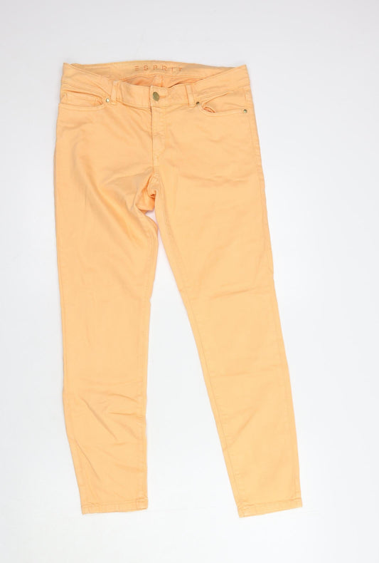 Esprit Womens Orange  Cotton Skinny Jeans Size 30 in L27 in Regular Button
