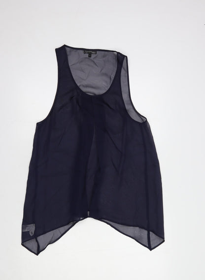 Next Womens Blue  Polyester Basic Tank Size 14 Scoop Neck