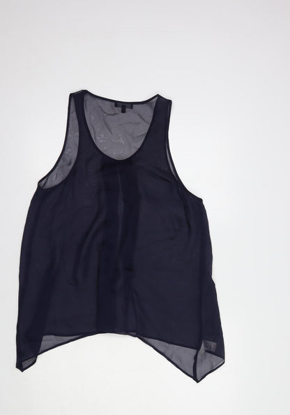 Next Womens Blue  Polyester Basic Tank Size 14 Scoop Neck