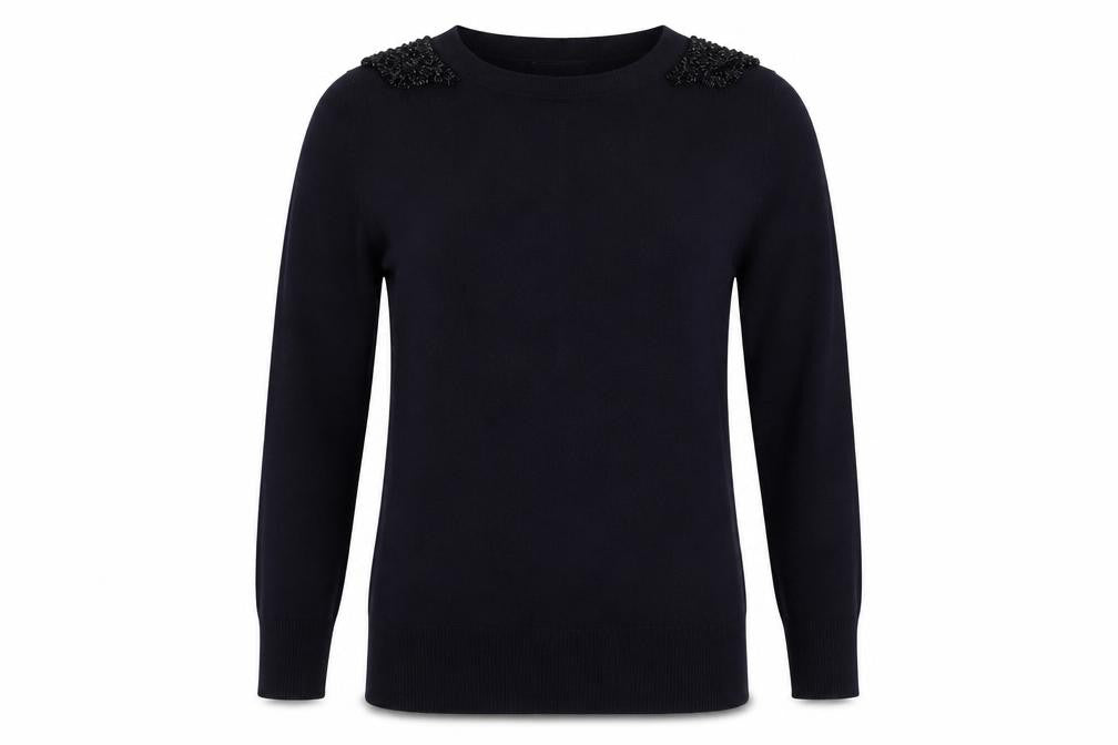 Warehouse Womens Blue Boat Neck  Viscose Pullover Jumper Size 12