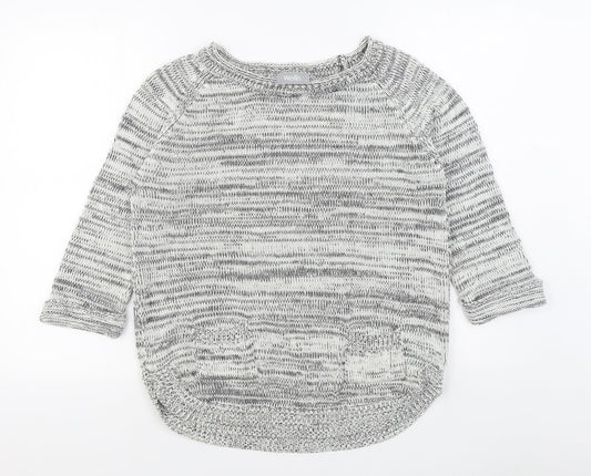 Wallis Womens Grey Boat Neck  Acrylic Pullover Jumper Size S