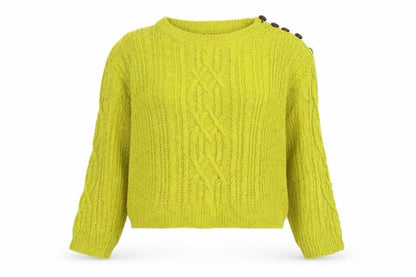 Dotti Womens Yellow Boat Neck  Acrylic Pullover Jumper Size S