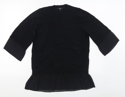 Next Womens Black Round Neck  Viscose Pullover Jumper Size M