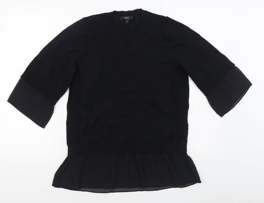 NEXT Womens Black Round Neck  Viscose Pullover Jumper Size M