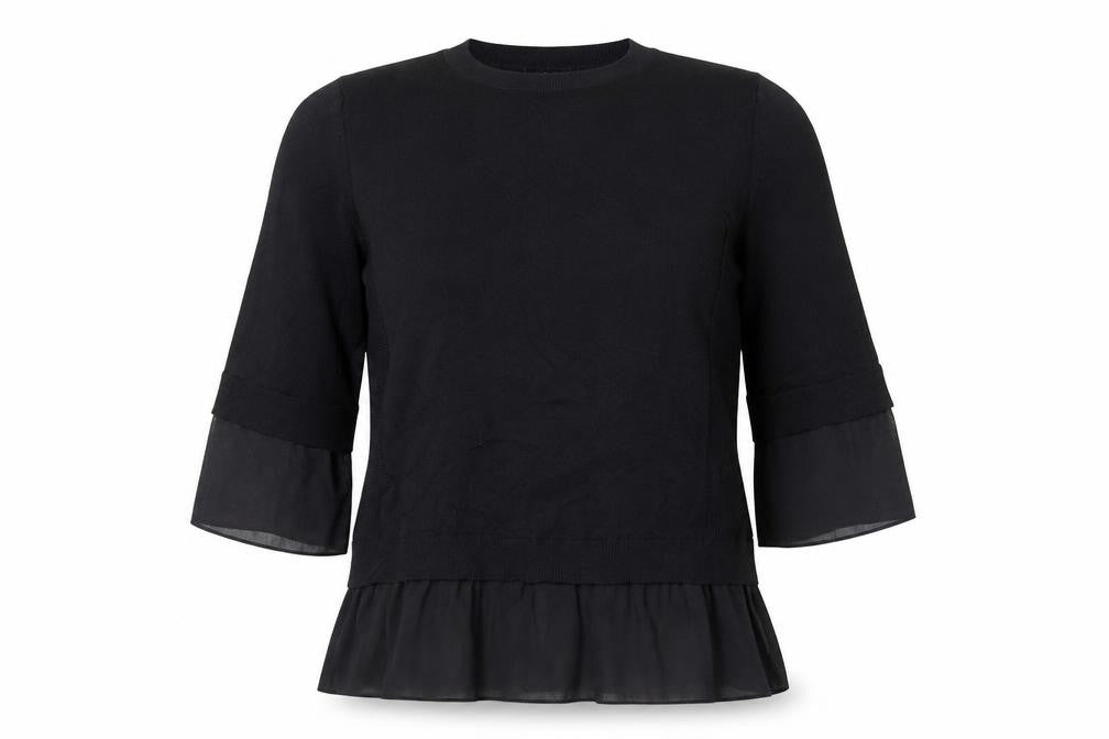 NEXT Womens Black Round Neck  Viscose Pullover Jumper Size M