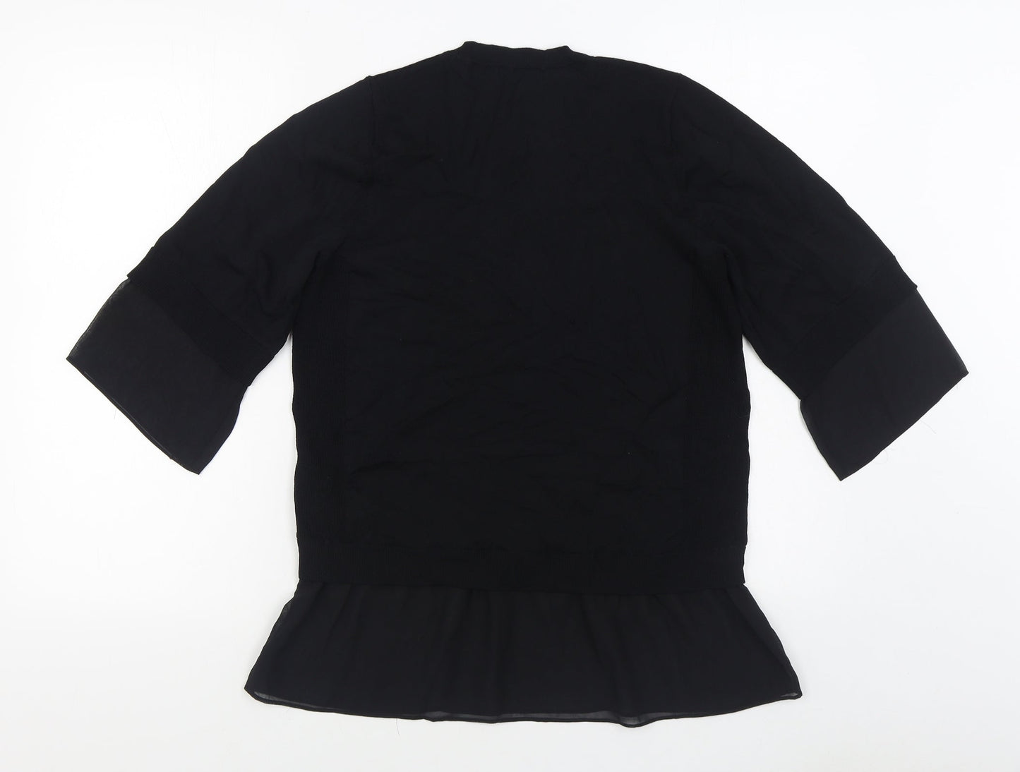 NEXT Womens Black Round Neck  Viscose Pullover Jumper Size M