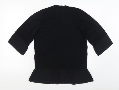Next Womens Black Round Neck  Viscose Pullover Jumper Size M