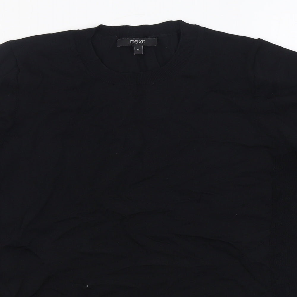 NEXT Womens Black Round Neck  Viscose Pullover Jumper Size M