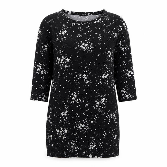 F&F Womens Black Geometric Polyester Jumper Dress  Size 12  Boat Neck Pullover
