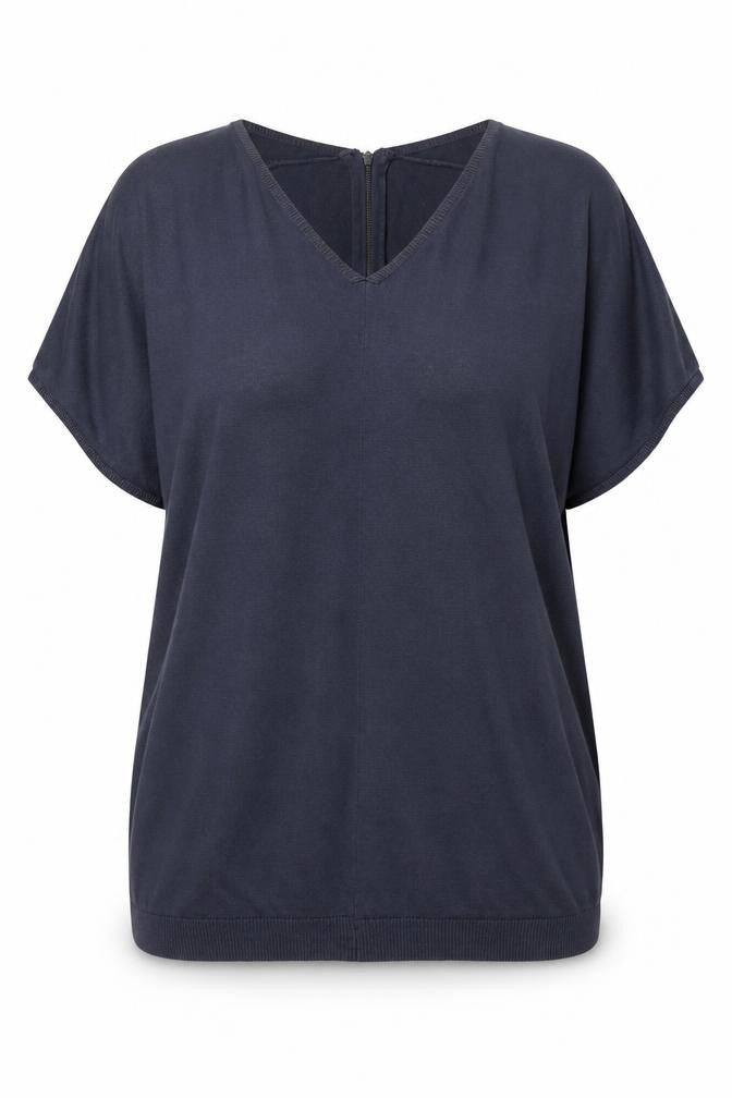 Espirit Womens Blue V-Neck  Viscose Pullover Jumper Size L