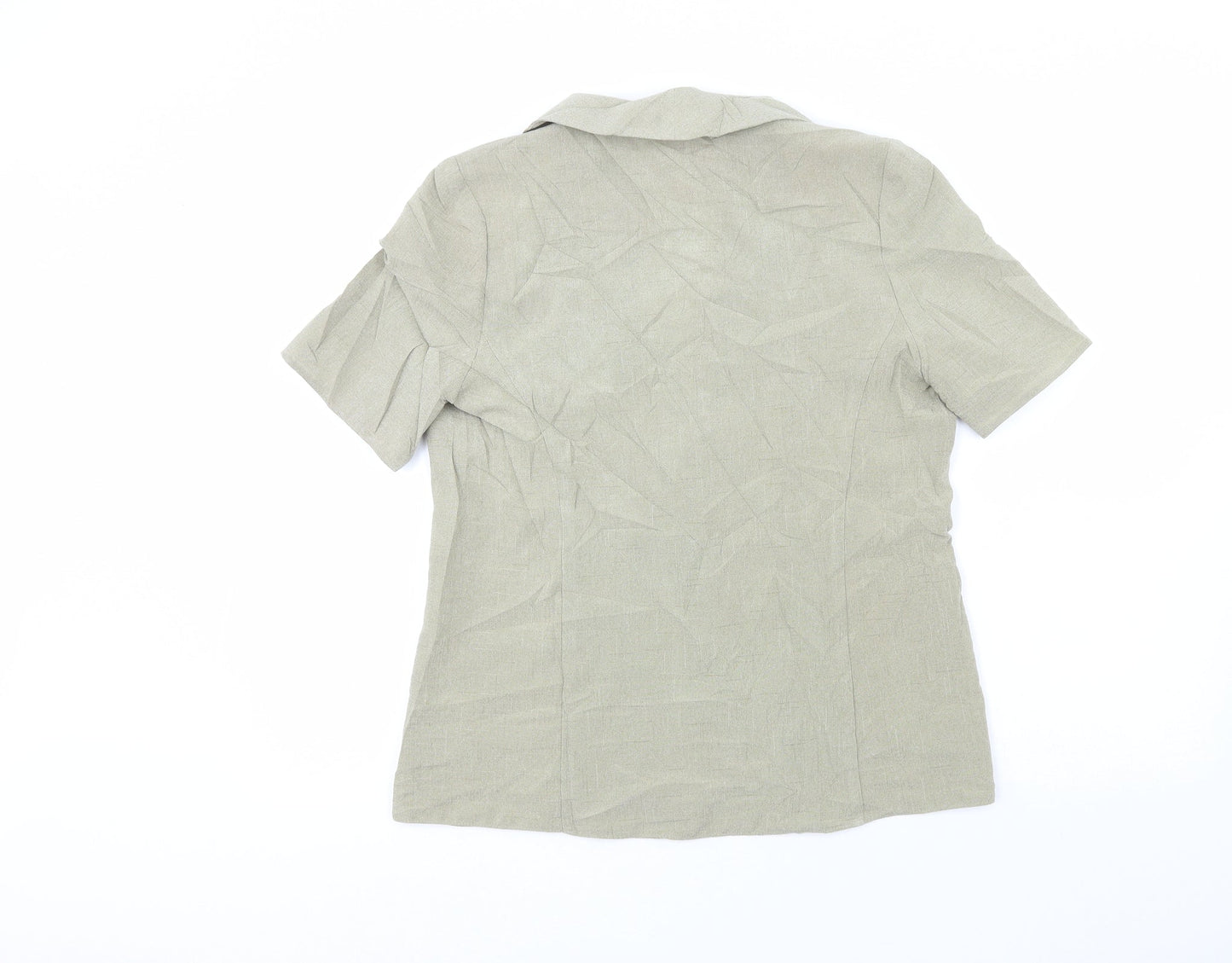 Berkertex Womens Green  Polyester Basic Button-Up Size 12 Collared