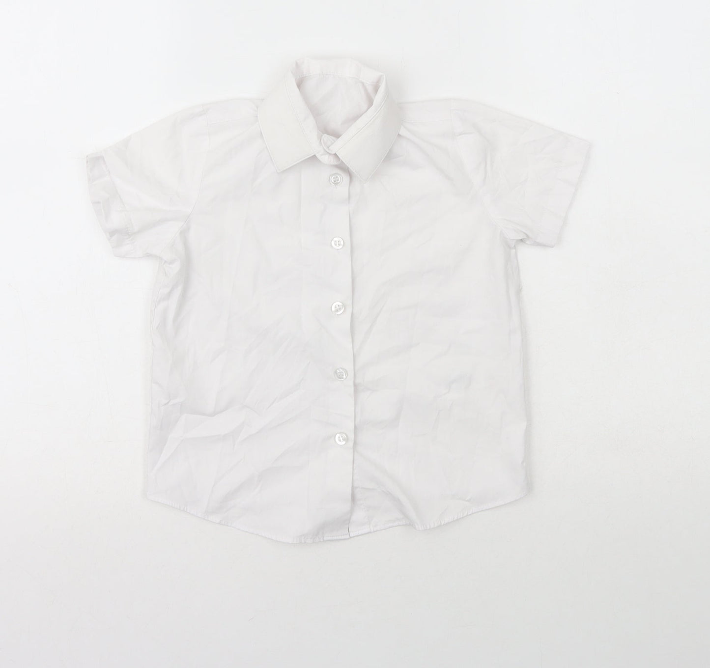 George Girls White  Polyester Basic Button-Up Size 4-5 Years Collared