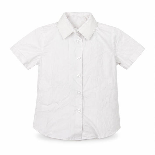 George Girls White  Polyester Basic Button-Up Size 4-5 Years Collared
