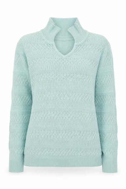 EWM Womens Green Collared  Acrylic Pullover Jumper Size S
