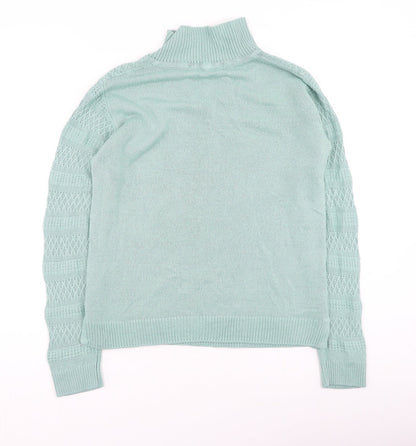 EWM Womens Green Collared  Acrylic Pullover Jumper Size S